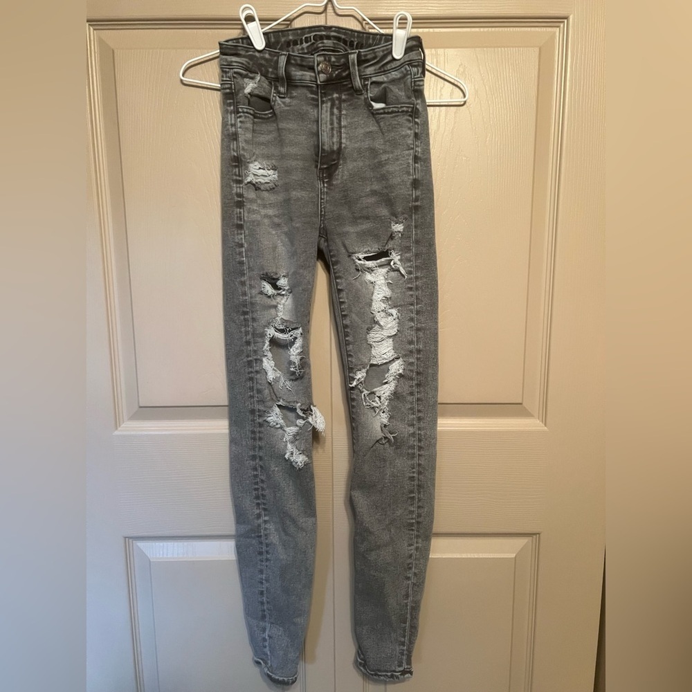 American Eagle Outfitters High Rise Gray Jeans